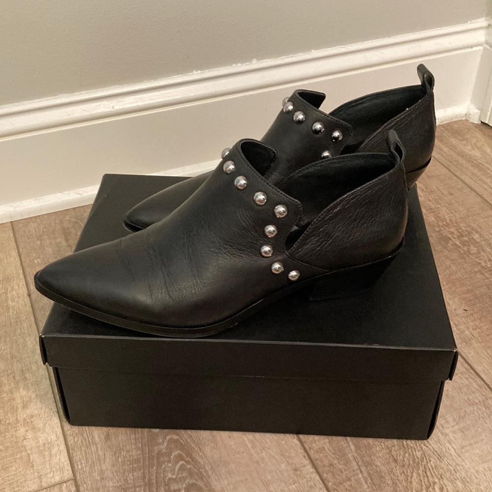 Rebecca Minkoff Black Leather Stud Bootie